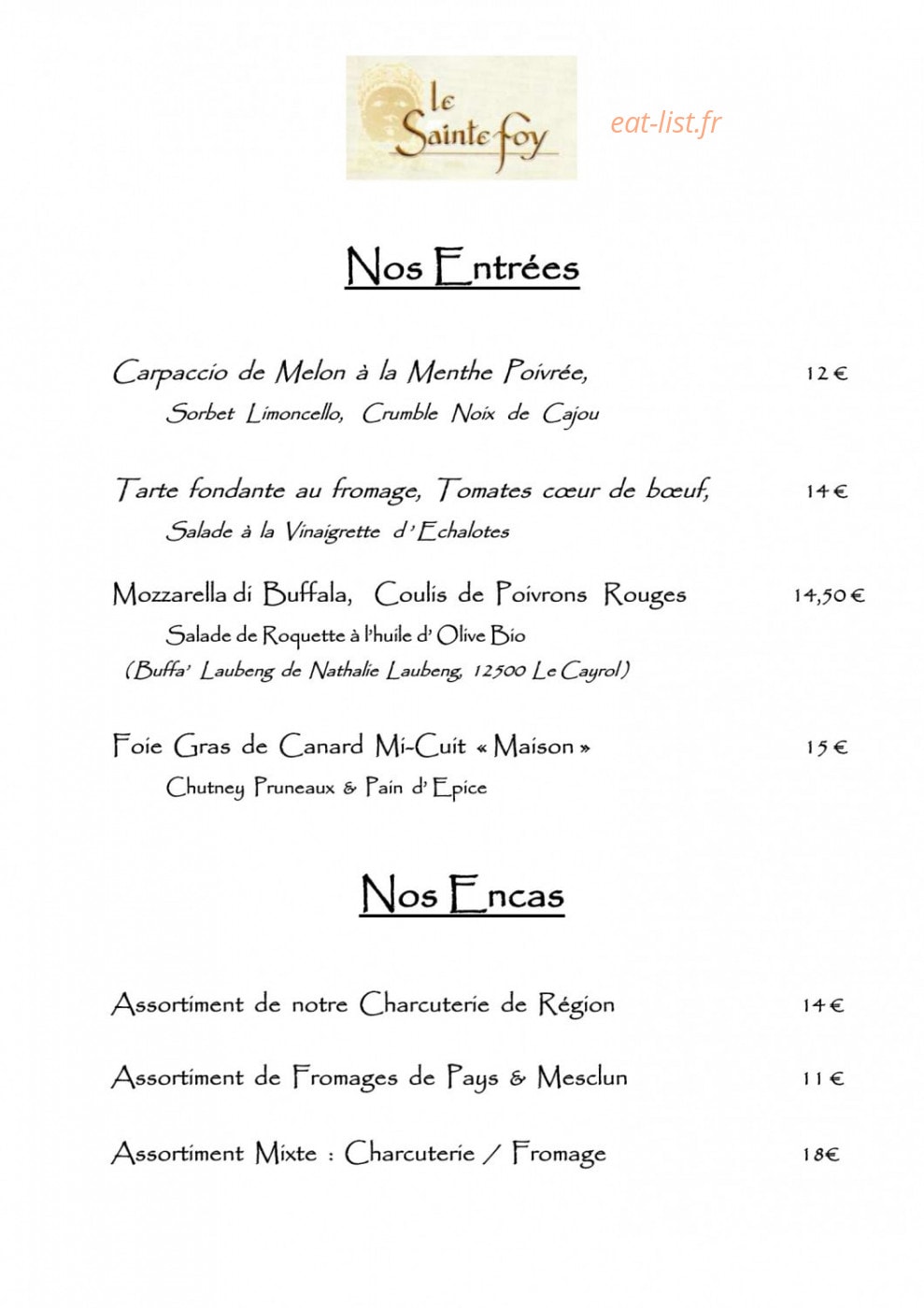 Hotel Sainte Foy — carte page 3