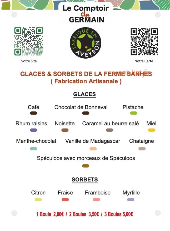 Le comptoir de Germain — carte page 1