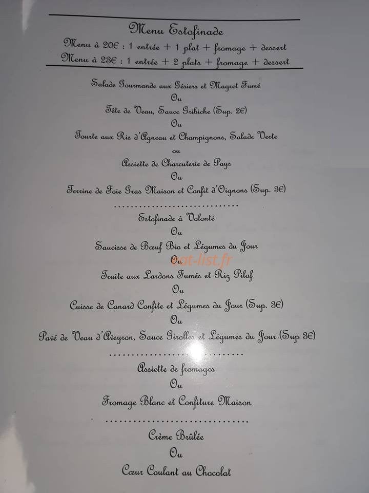 Resto St Jacques — carte page 1