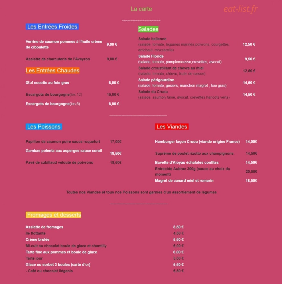 Le cruou — carte page 1