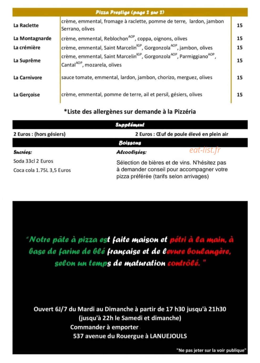 Pizza Don Luigi — carte page 2