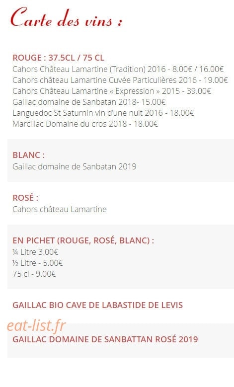 Le Relais de Prévinquières — carte page 6