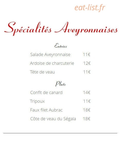 Le Relais de Prévinquières — carte page 2