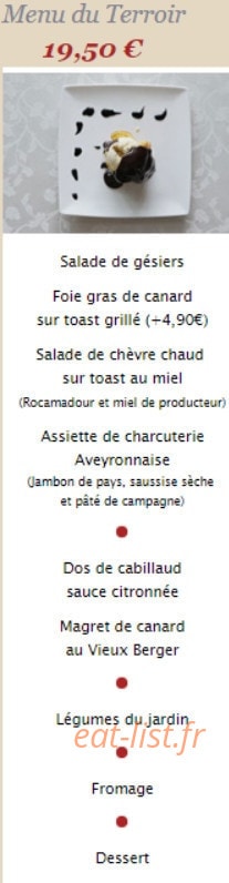 L'Auberge du Donjon — carte page 3