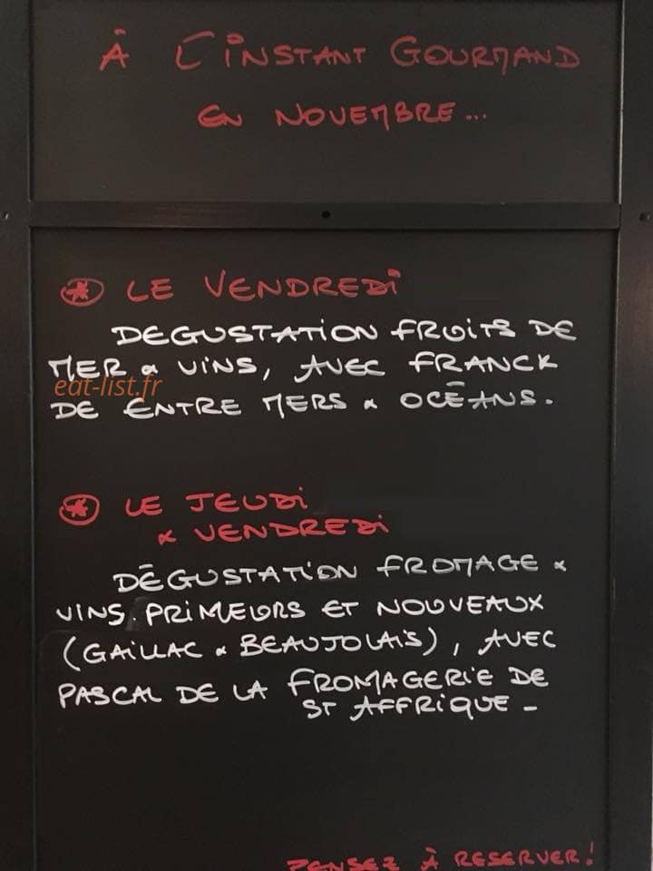 L'Instant Gourmand — carte page 2