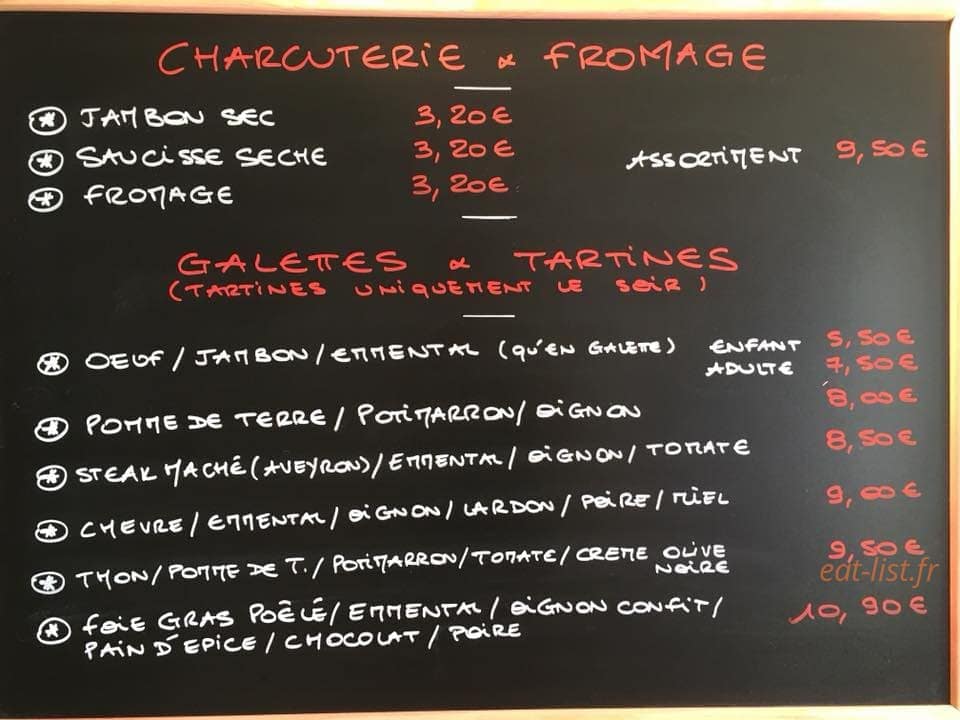 L'Instant Gourmand — carte page 1