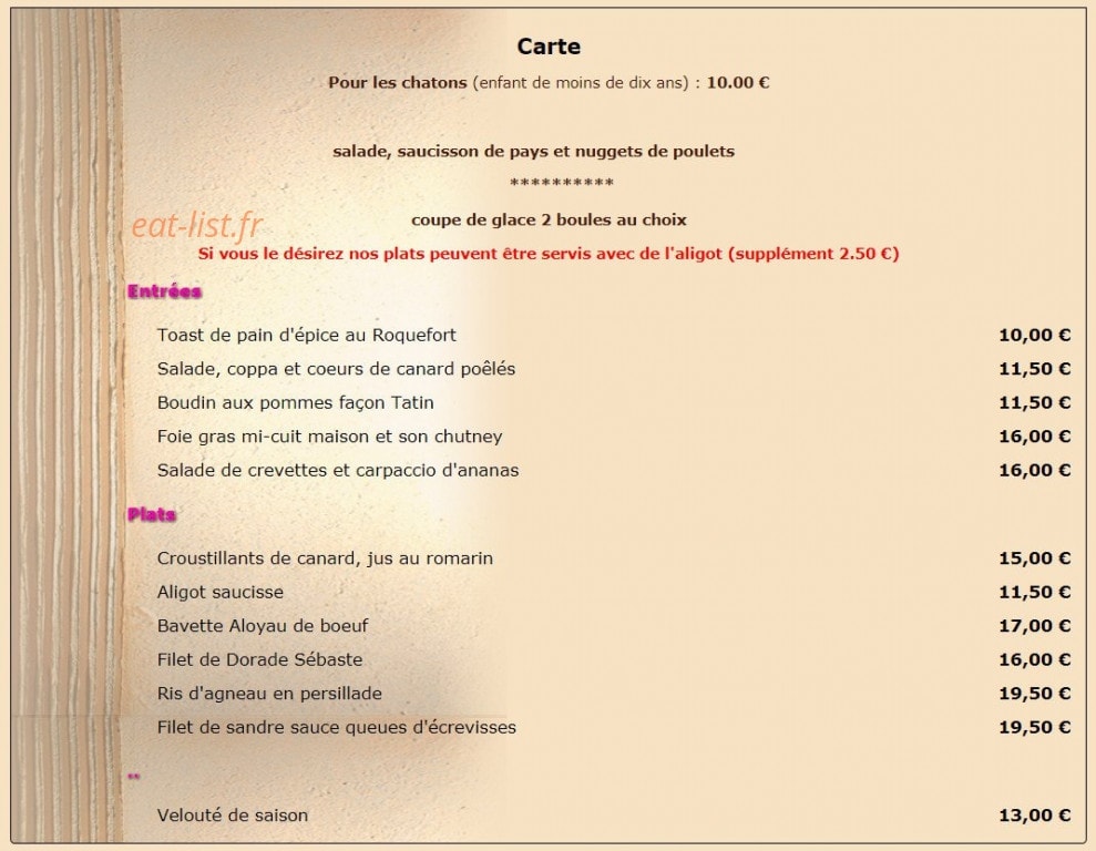 Le chat — carte page 2