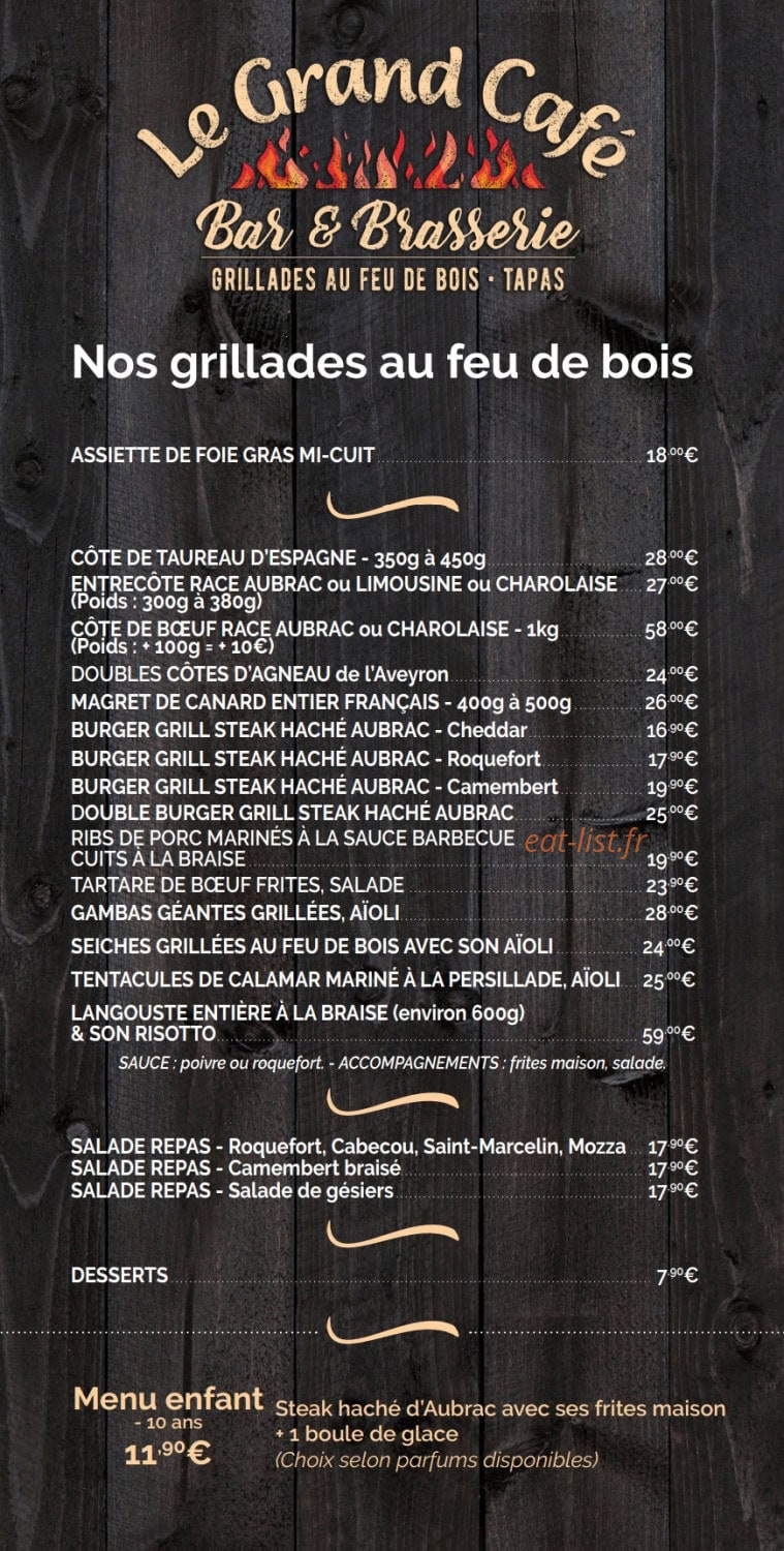 Le Grand Café — carte page 1
