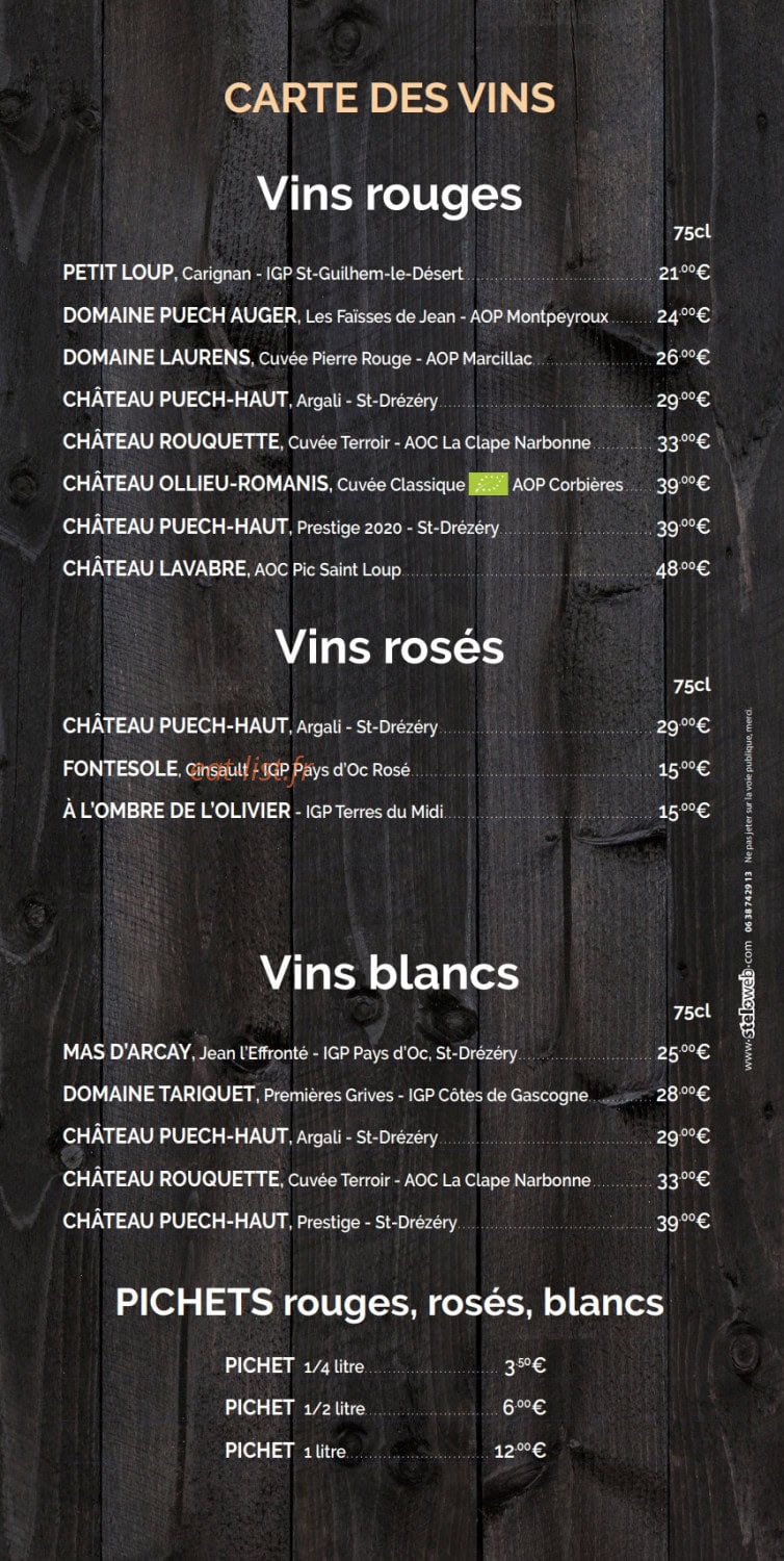 Le Grand Café — carte page 2