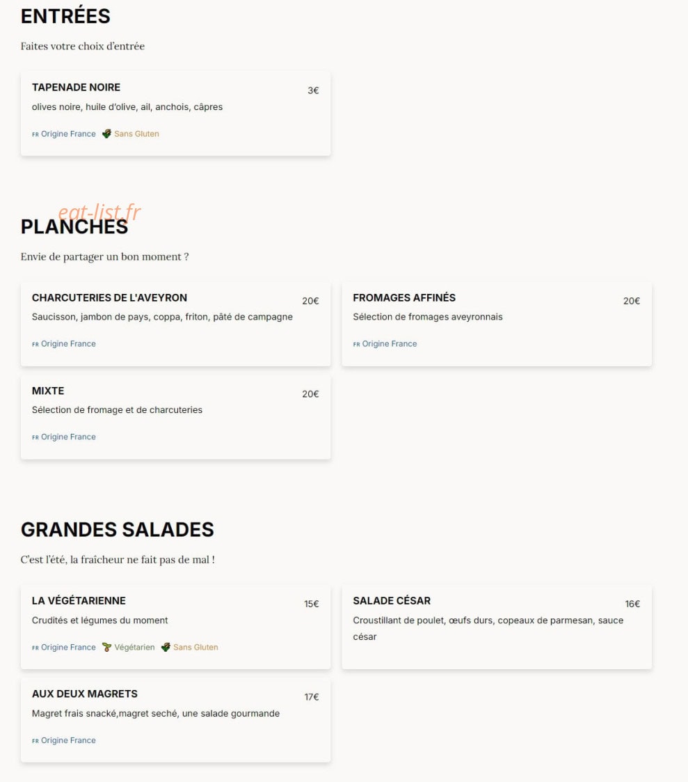 Le Bellevue — carte page 1