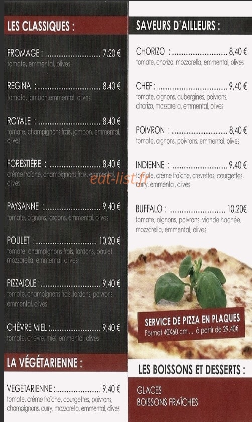Prim pizza — carte page 2