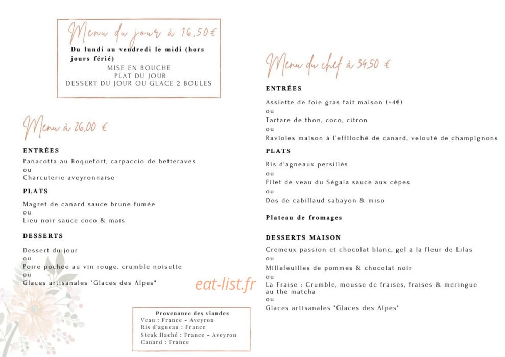 Le Relays du Chasteau — carte page 2