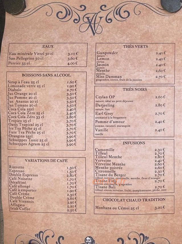 Auberge de la Valette — carte page 1