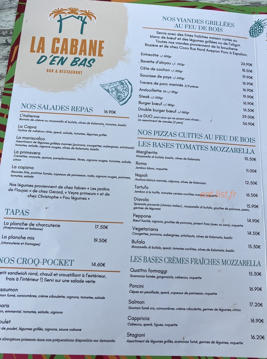La Cabane d'en bas — carte page 1