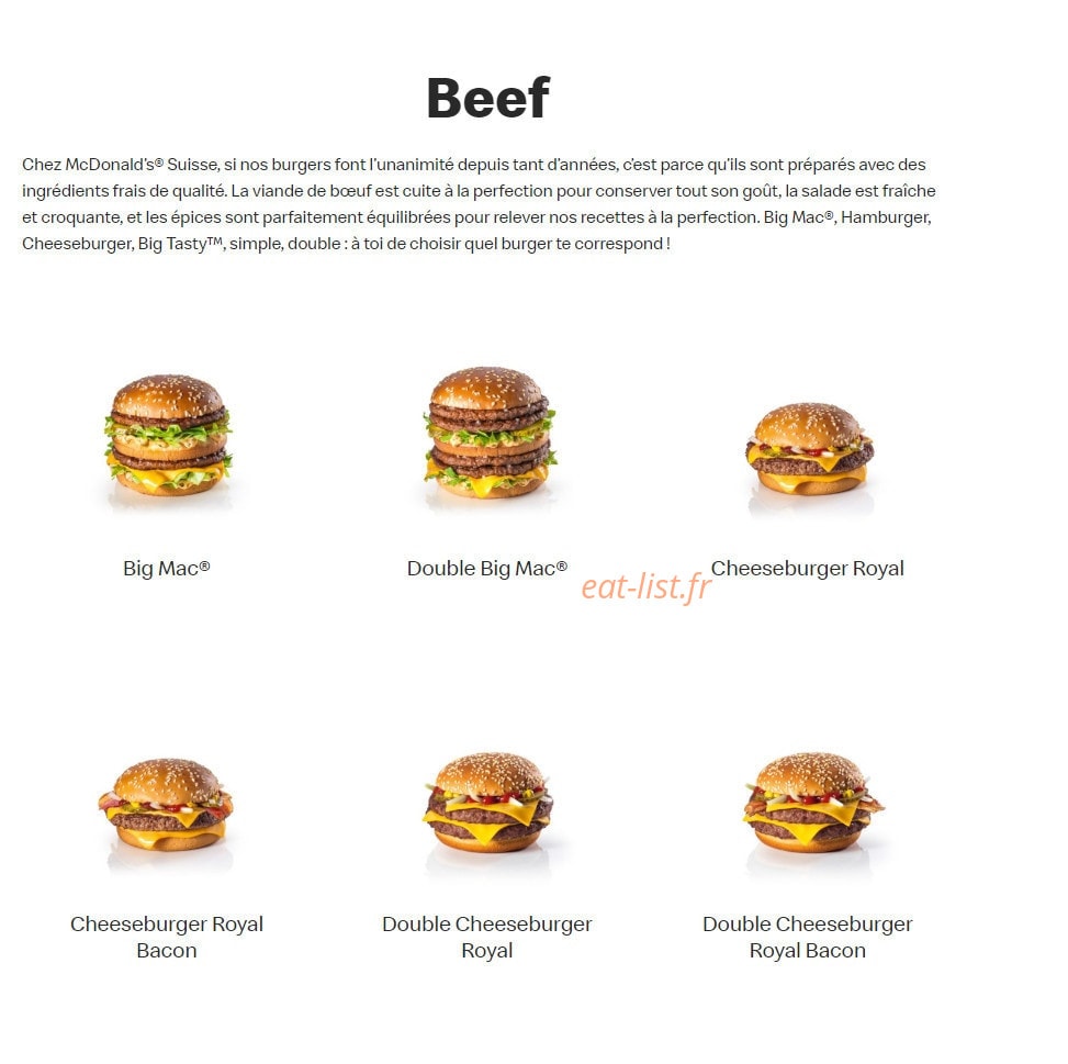 Mc Donald's — carte page 2