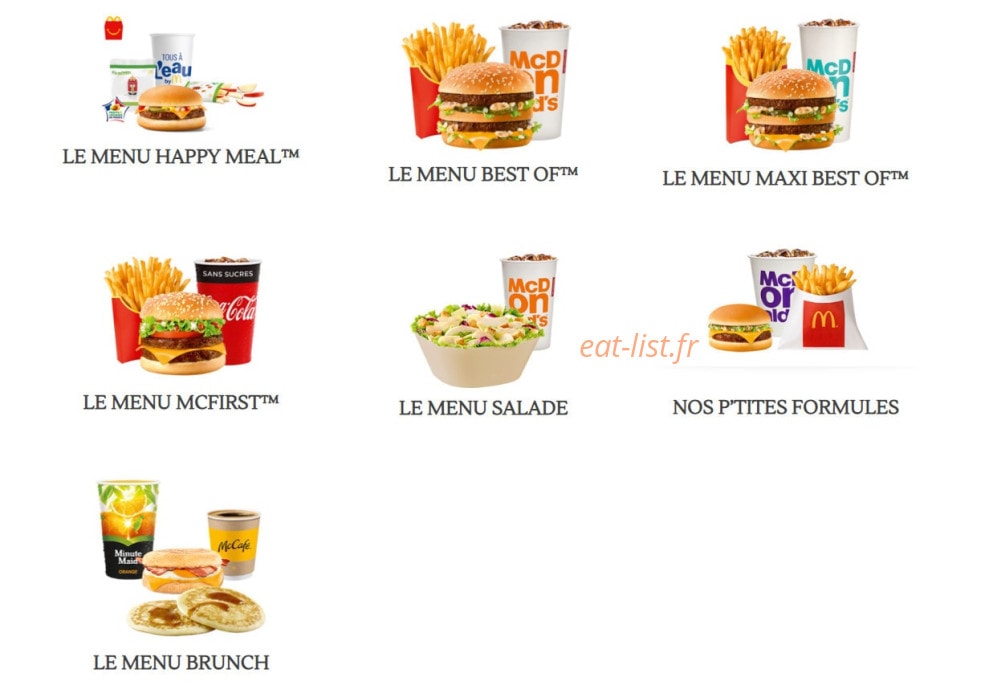 Mc Donald's — carte page 1