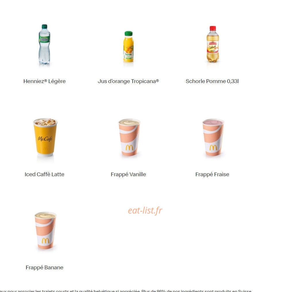 Mc Donald's — carte page 16