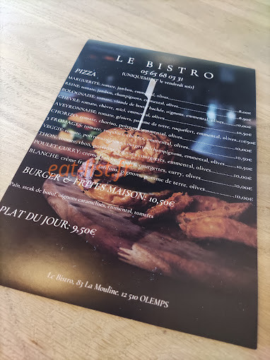 Le Bistrot — carte page 1