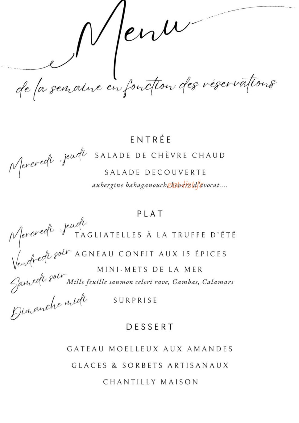 L’Age d’Or Café — carte page 1