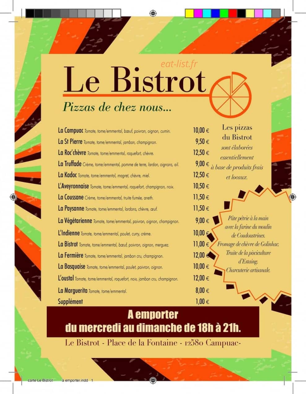 Le Bistrot de Campuac — carte page 2