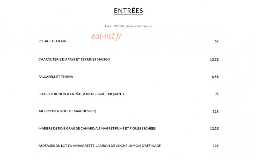 Le comptoir du Barrez — carte page 2
