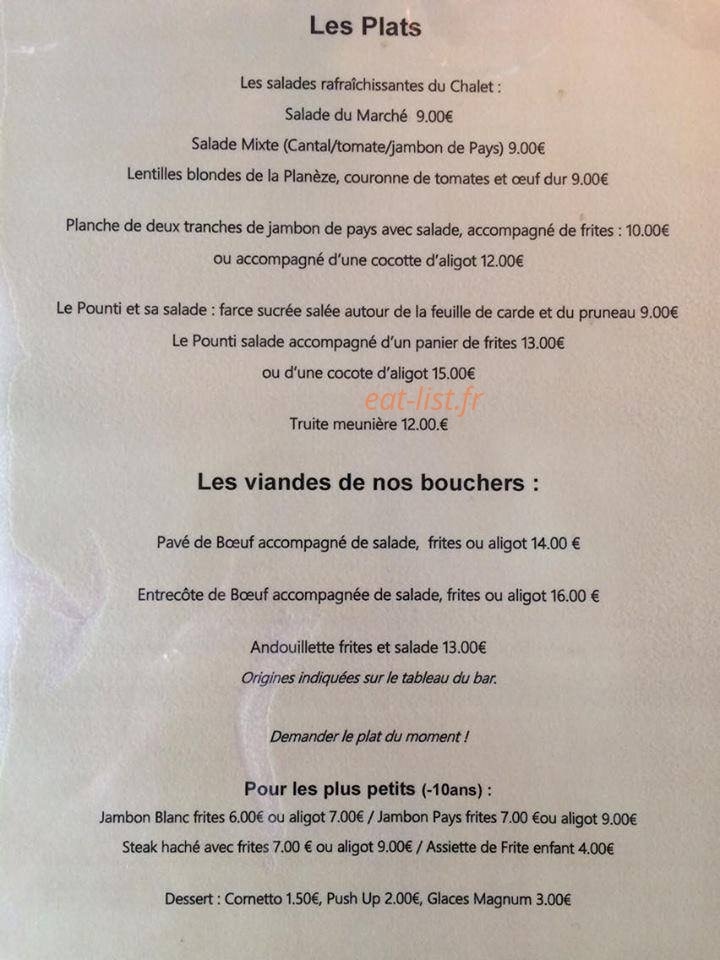 Le Chalet du Lac — carte page 3