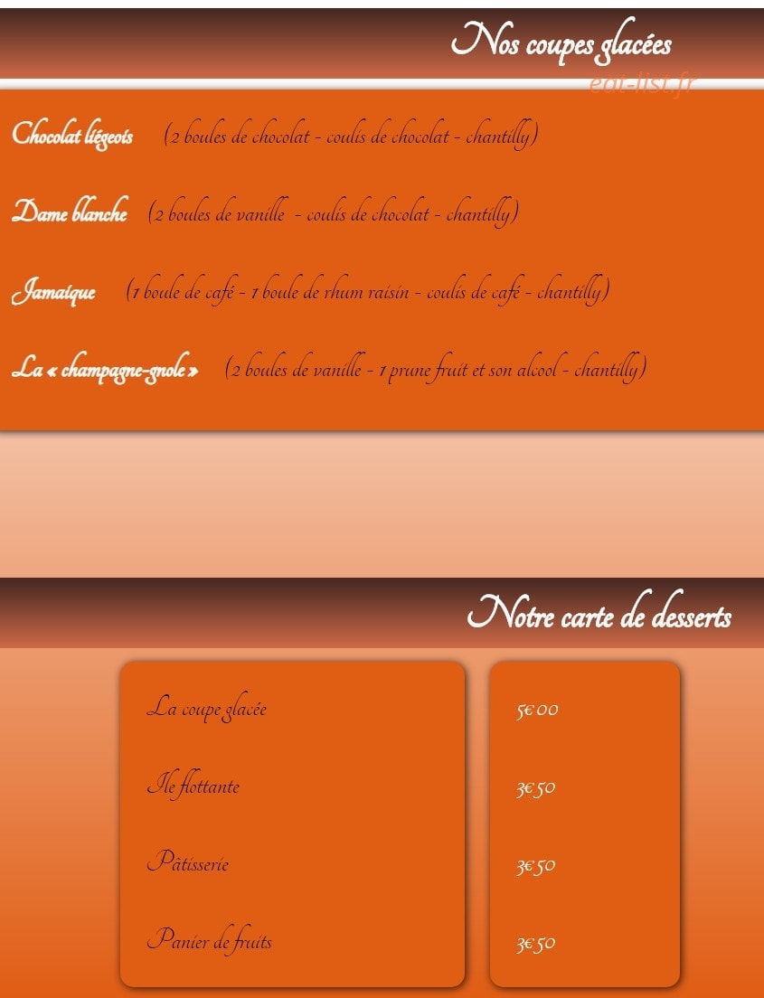 Chez Champagne — carte page 6