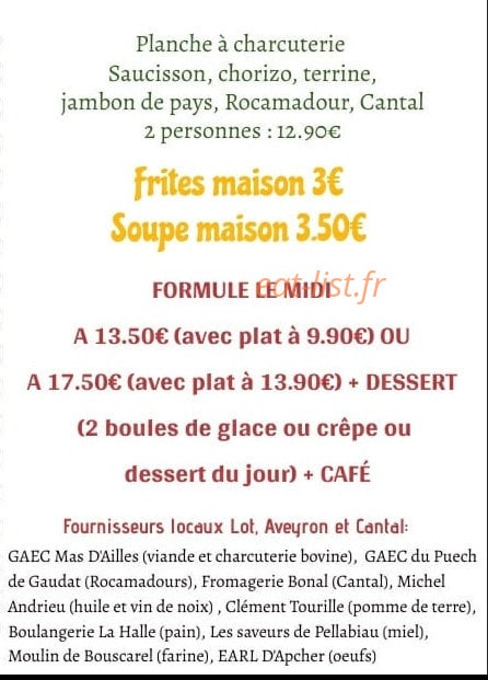 Mes gourman'disent — carte page 2