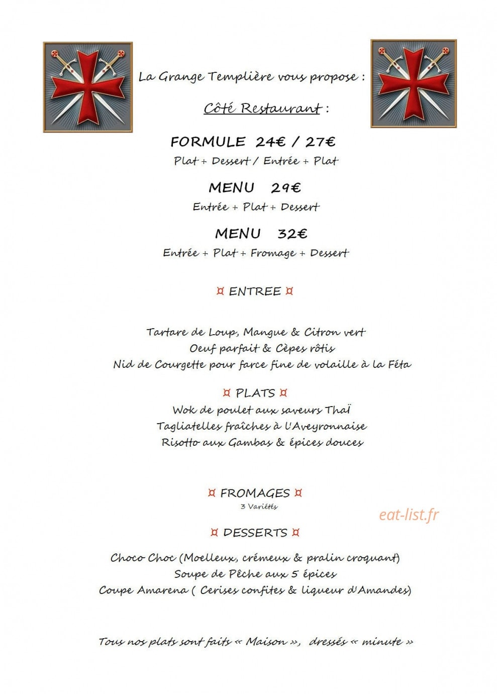 La Grange Templière — carte page 1