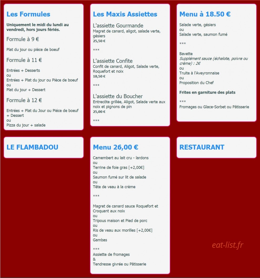 Le Flambadou — carte page 1