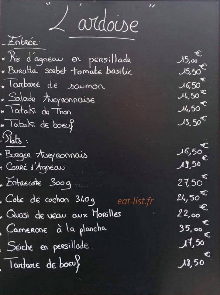 Restaurant du Golf — carte page 1