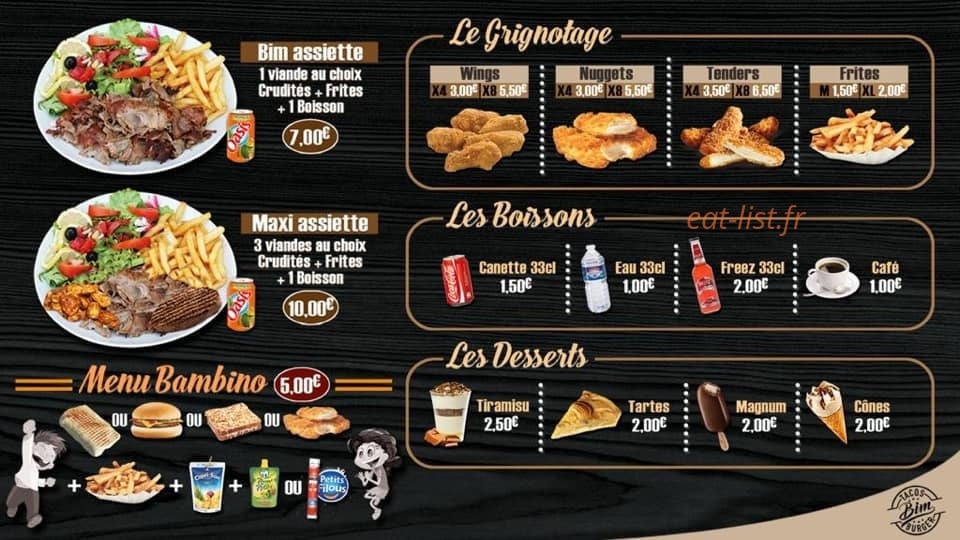 Tacos Bim Burger — carte page 4