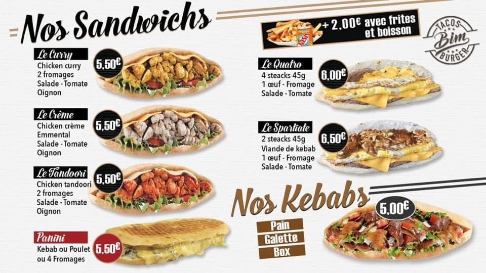 Tacos Bim Burger — carte page 2