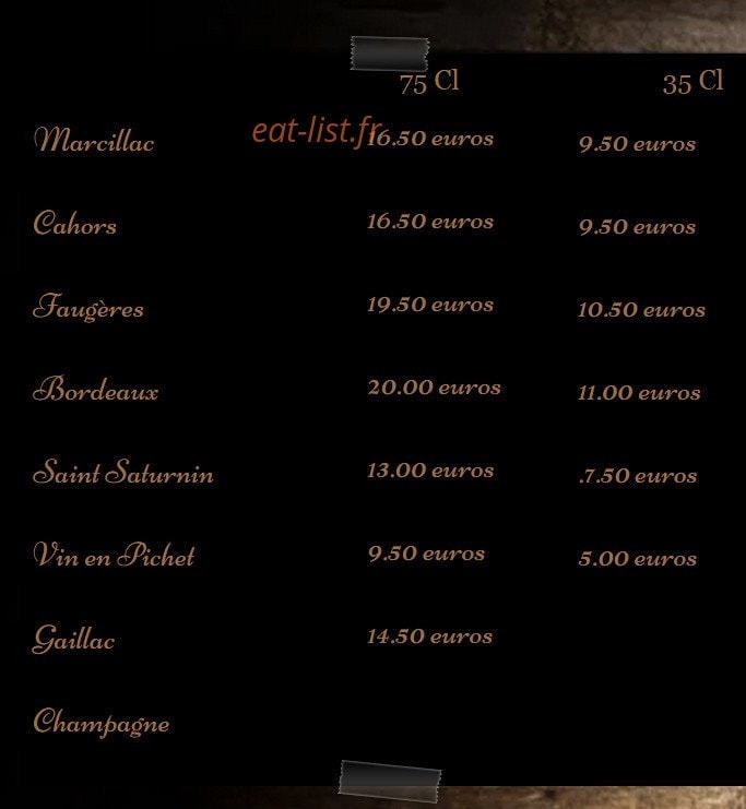 Bar Restaurant d'Arsac — carte page 4