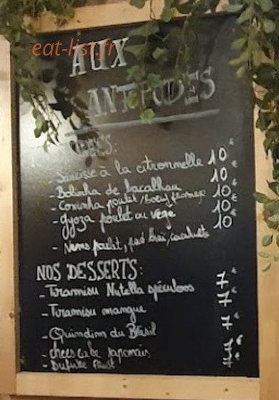 Aux Antipodes — carte page 1