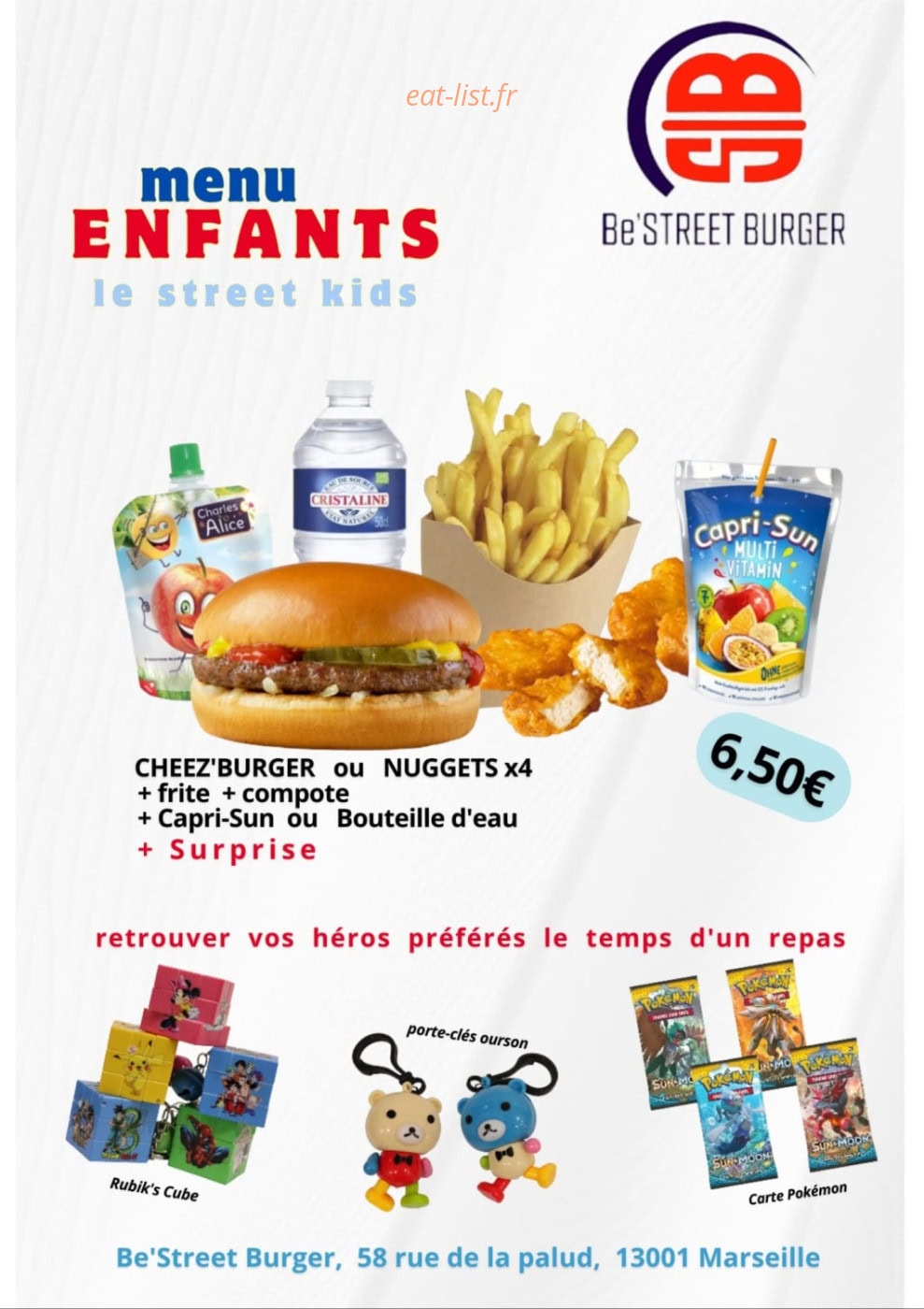Be'Street Burger — carte page 3