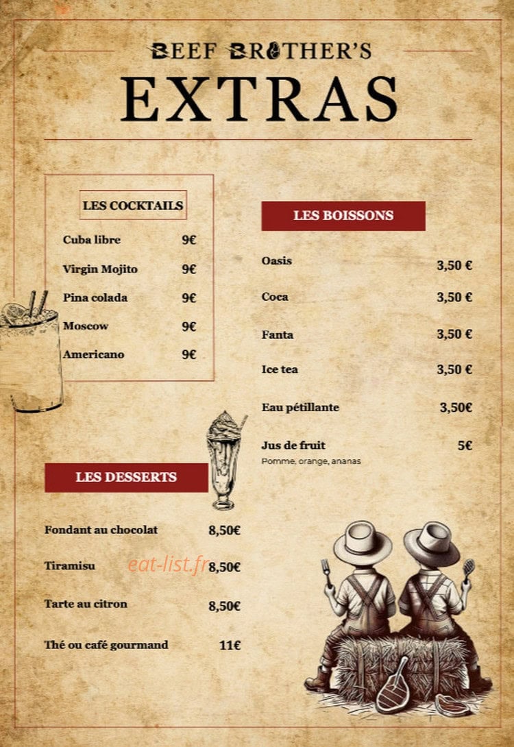 Beef Brother's — carte page 3
