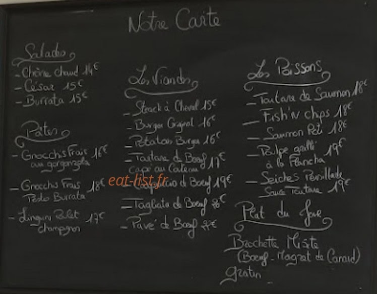 Bistrot Pub Le Joseph — carte page 1