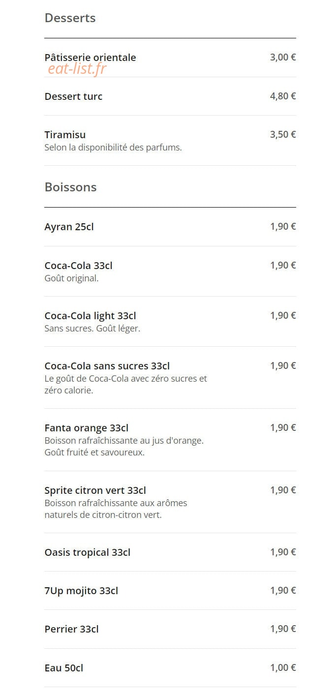 Bodrum City Kebab — carte page 5