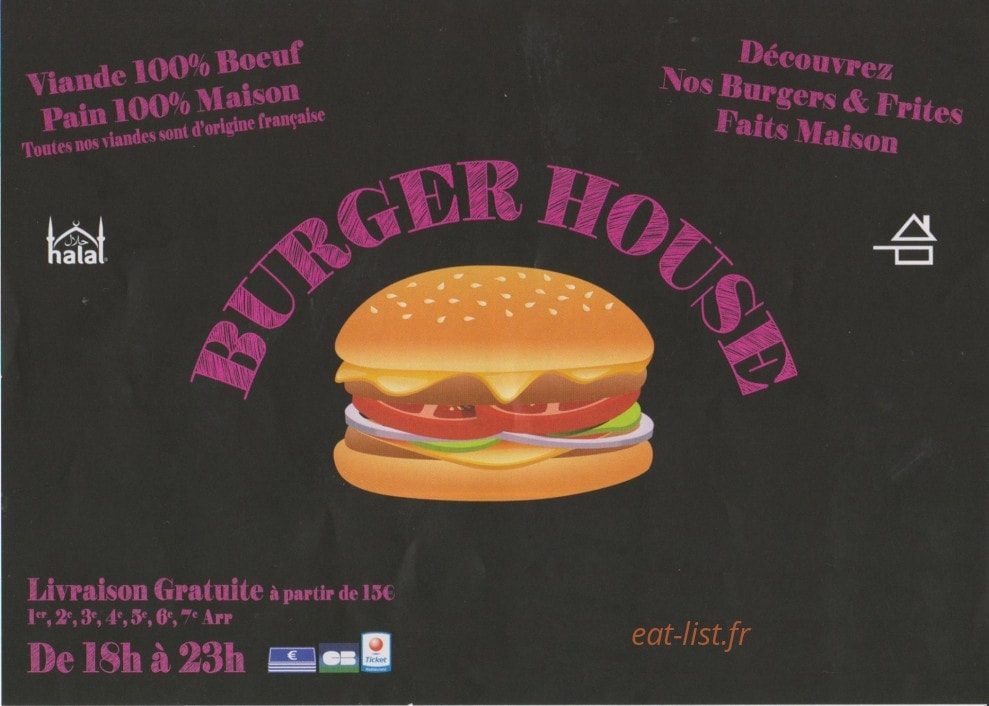 Burger House — carte page 1