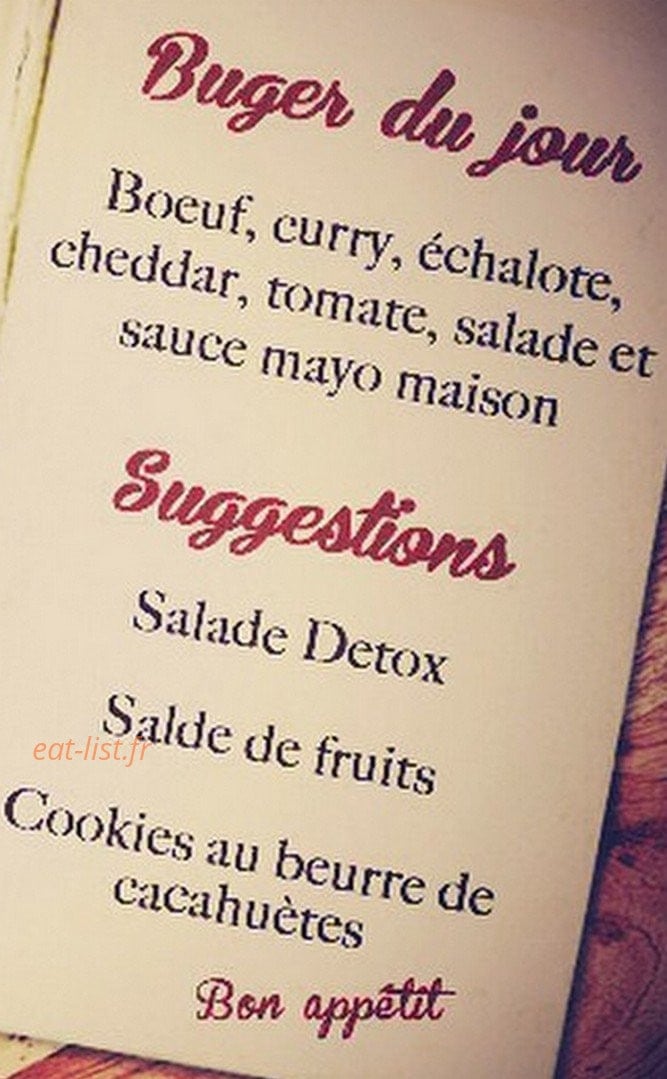 Burger's Banquet — carte page 1