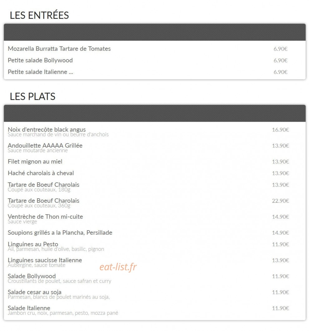 Café Bovo — carte page 3
