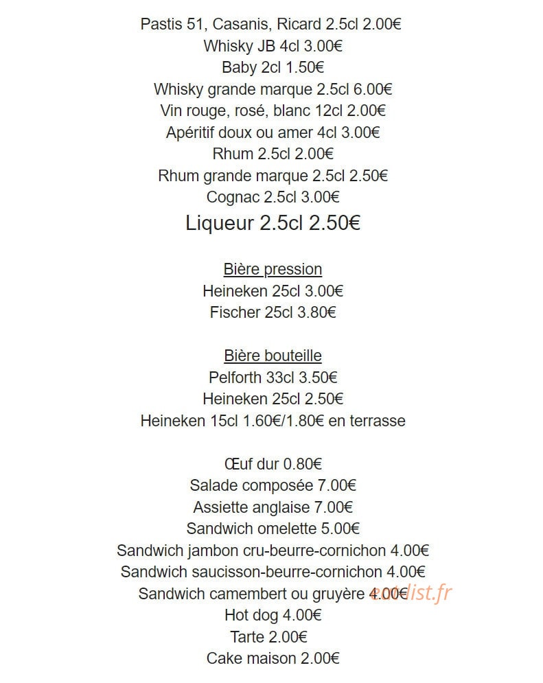 Café Prinder — carte page 2