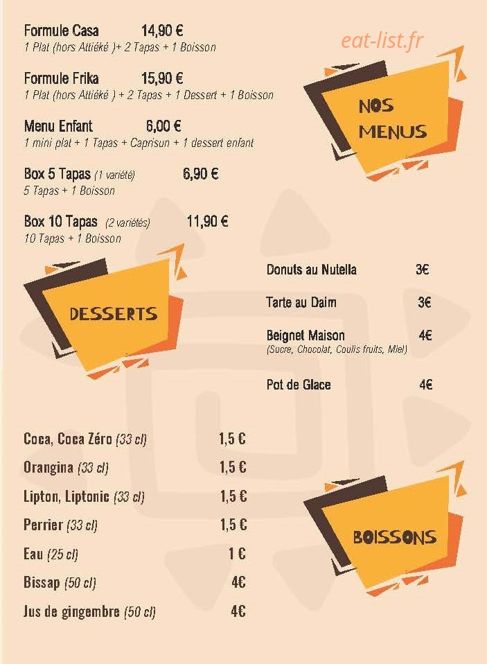 Cas'Afrika — carte page 2