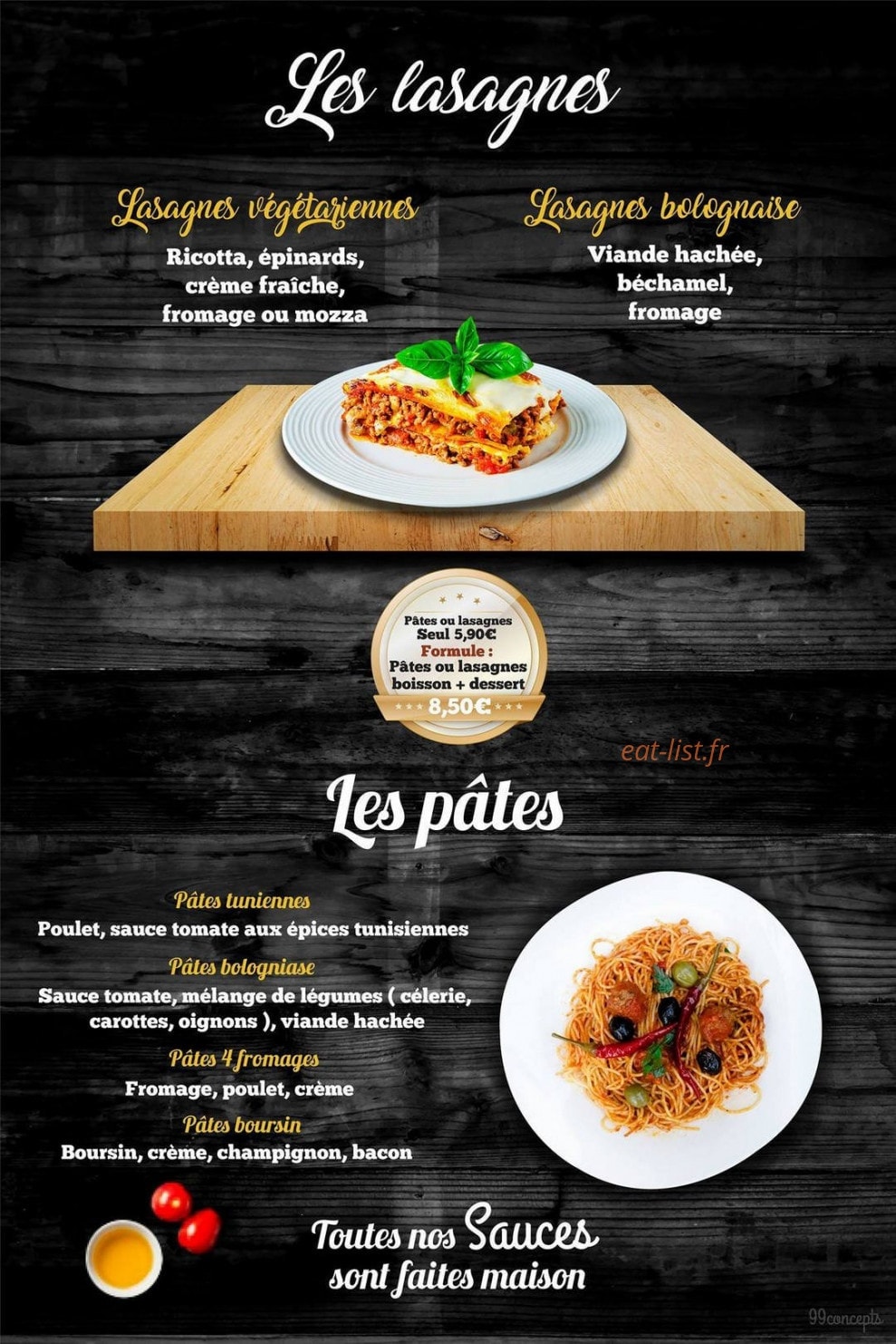 Chapati burger — carte page 1