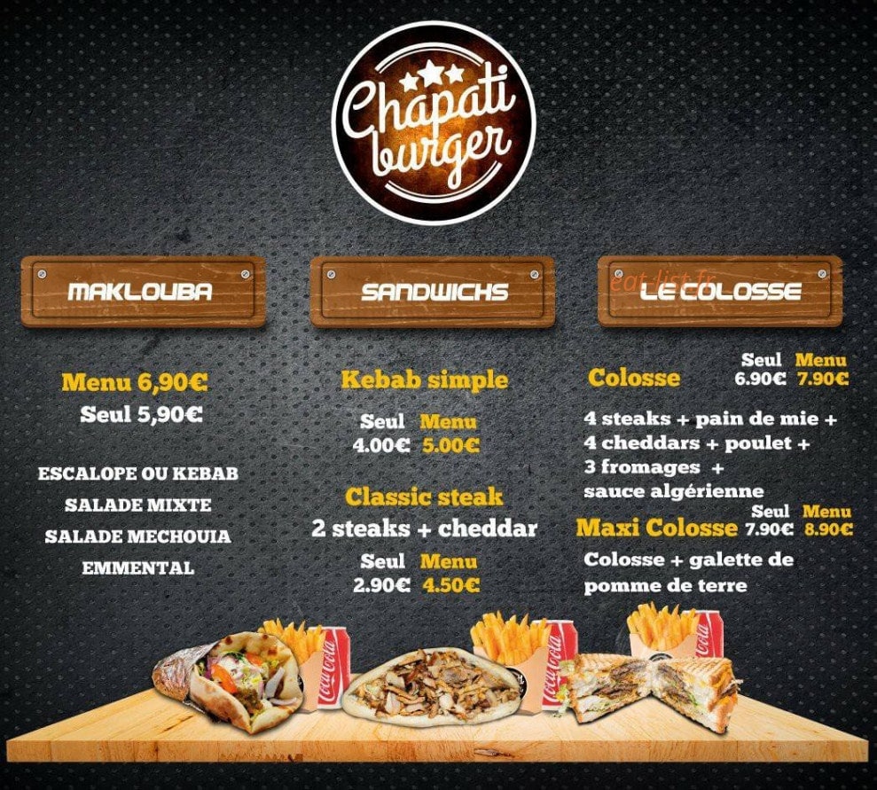 Chapati burger — carte page 6