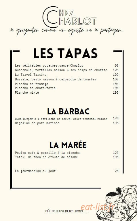 Chez Charlot — carte page 2