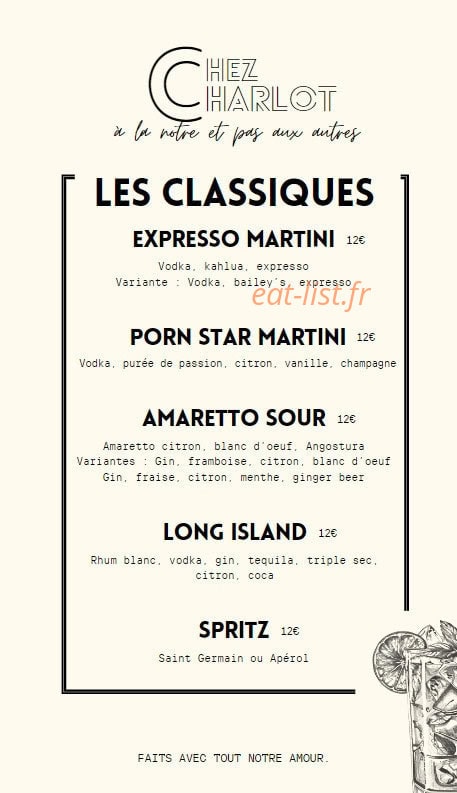Chez Charlot — carte page 7