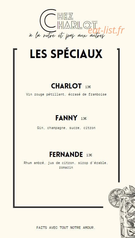Chez Charlot — carte page 8