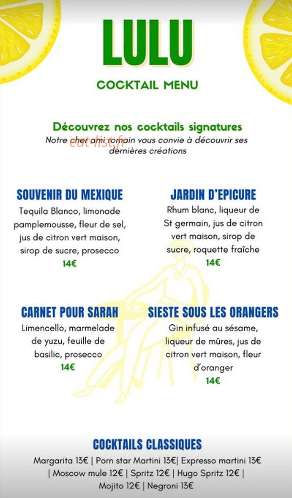 Chez Lulu — carte page 1